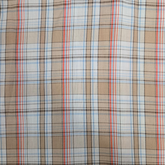 70s Vintage Levi's Tan Plaid Retro Casual Classic Button Down Shirt Size XS - Picture 5 of 8